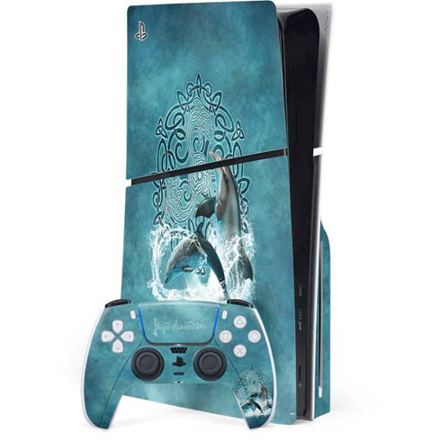 Celtic Dolphin by Brigid Ashwood PlayStation PS5 Skins